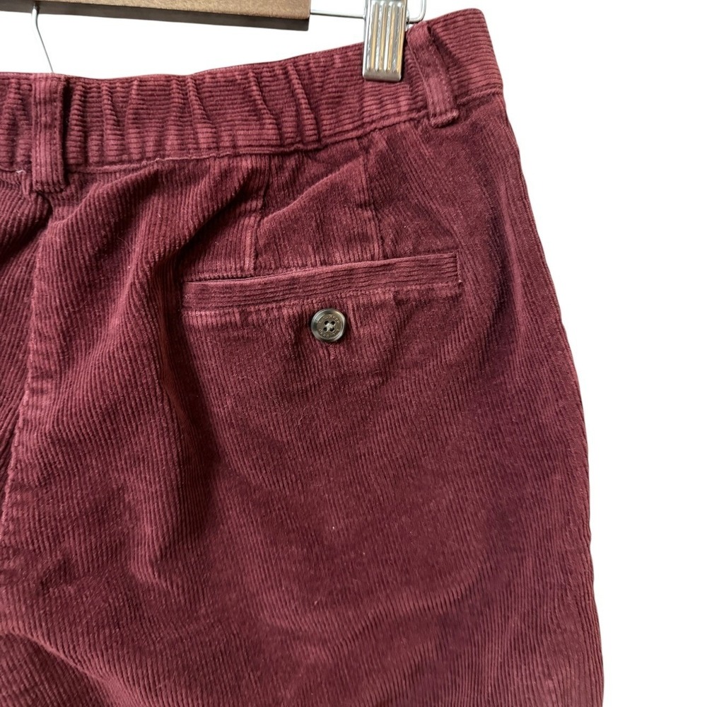 LL Bean Womens Corduroy Mom Pants 10 Burgundy Pleated High Rise Tapered Fall Vtg - Picture 4 of 9